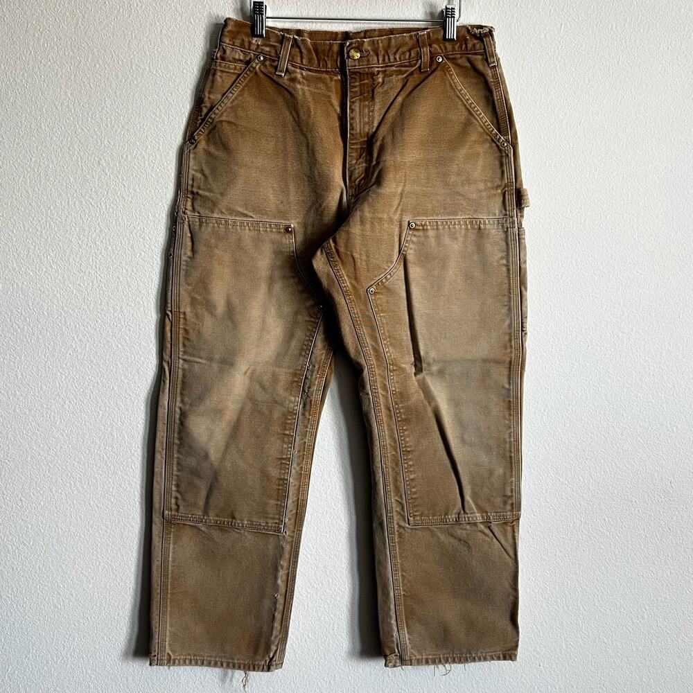 Carhartt B01 BRN faded brown double knee work wear carpenter pants